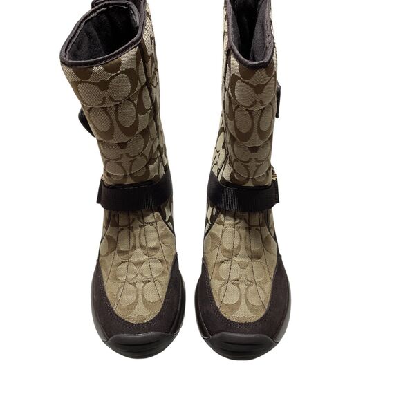 Coach Signature C Sharron Boots 8 NEW in Box Brown, Hook n Eye Closure - Picture 4 of 11